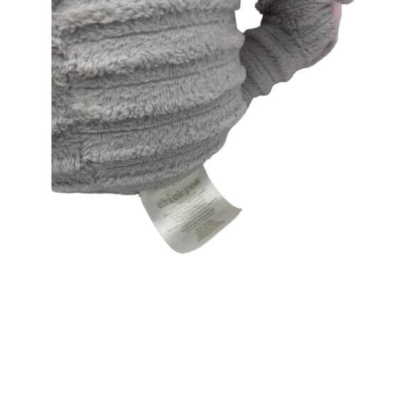Soft Ribbed Plush Elephant Stuffed Animal Toy For Babies & Toddlers By Chickpea - Picture 3 of 4